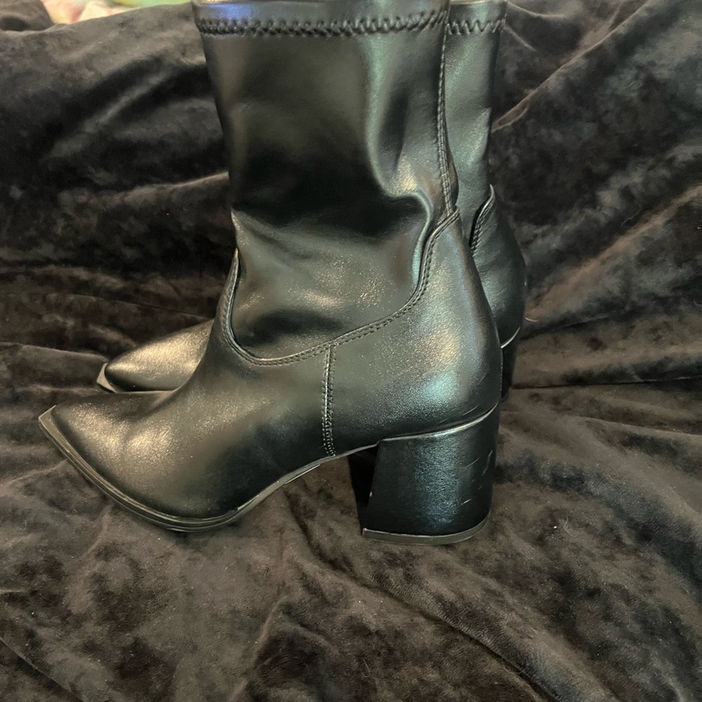 Black Leather Ankle Boots